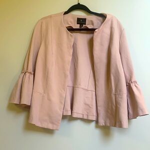 WORTHINGTON Blush Pink Open front blazer with bell sleeve size XL
